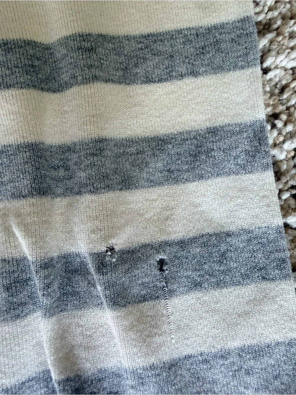 Hanna Andersson Gray & Cream Striped Long Sleeve Pajama Set